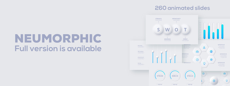Kostenlose neumorphe animierte Infografiken PowerPoint-Vorlage - Eigenschaften Bild 1