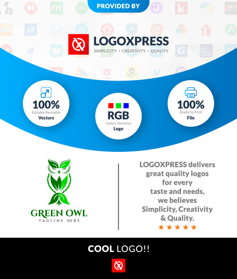 Green Leaf Owl Logo Design - Features Image 1