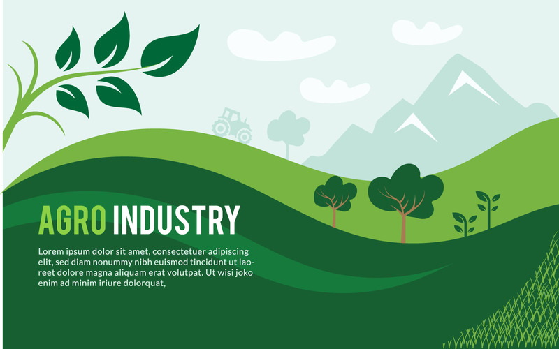 Agriculture Illustrations Backgrounds, Agro Business Farming Industry Green Land Graphic design - Features Image 1
