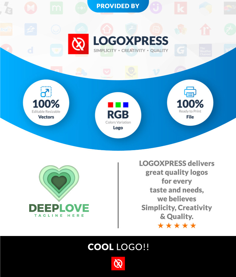 Creative Heart Deep Love Logo Design - Features Image 1