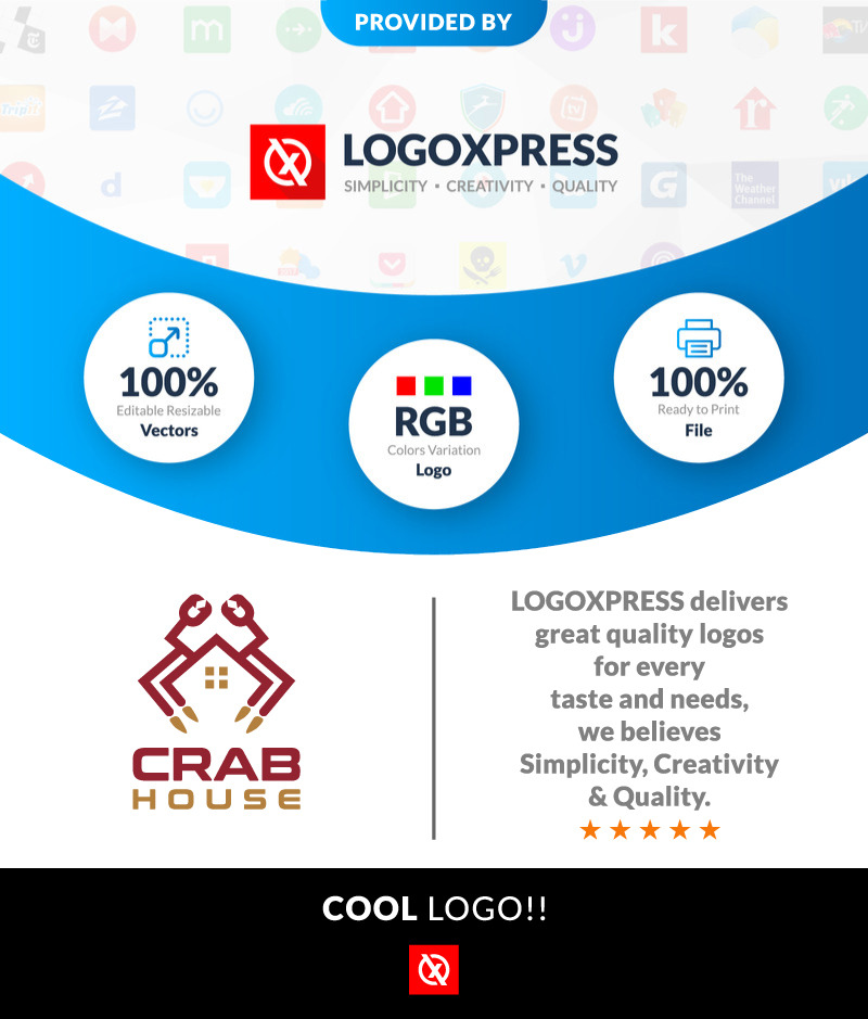 Crab House Logo Design Crab and lobster logo - Features Image 1