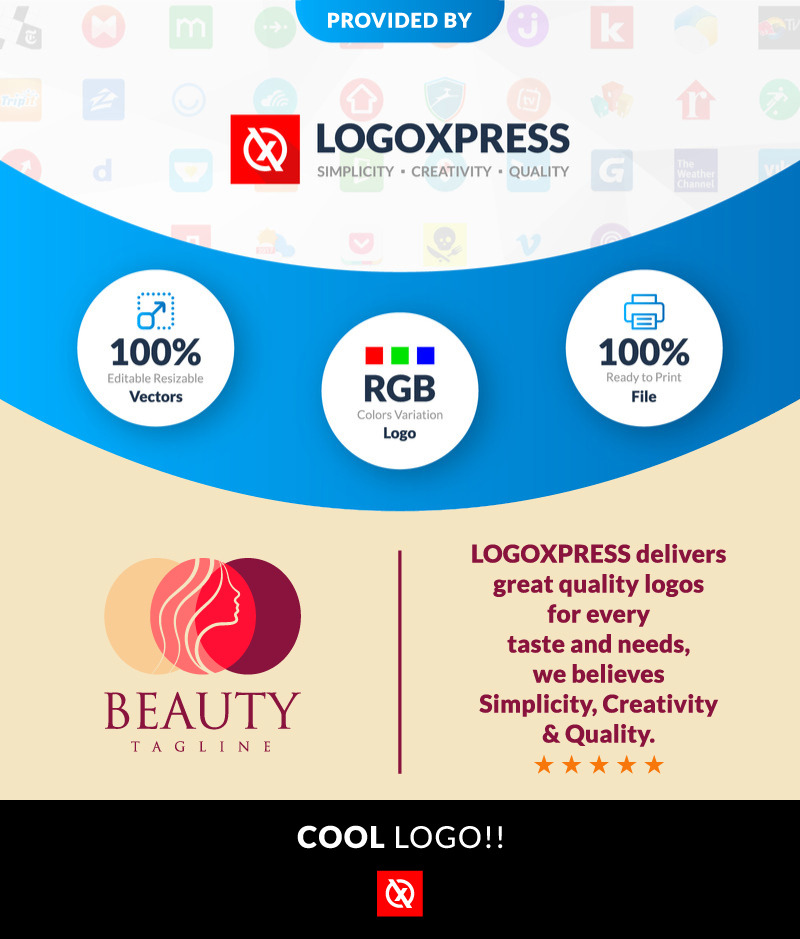 Spa Aesthetics Beauty Logo Design, Spa logo, Wellness logo, beauty salon logo, women's beauty girls - Features Image 1