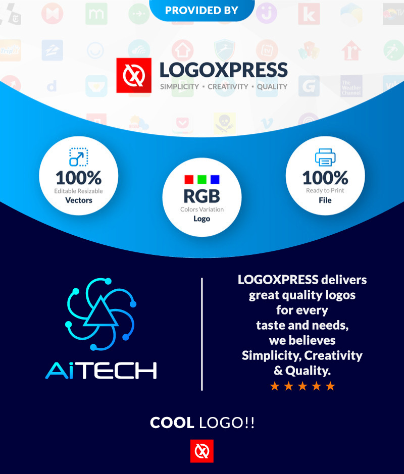 Open Ai Technology-logoontwerp, logo voor kunstmatige intelligentie, ai-logo, hexagon-technologie - Features Image 1