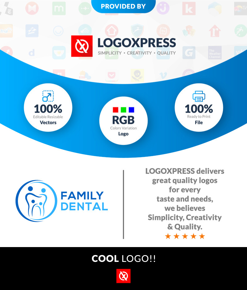 Family Dental Logo Design, orthodontics logo happy teeth logo and special kids dental care - Features Image 1