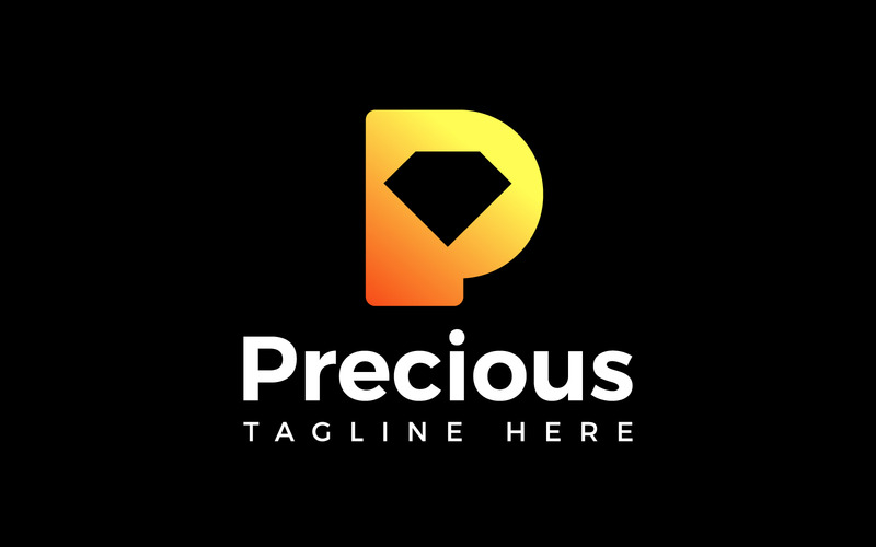 Letra P Precioso Luxo Dourado Diamante Logotipo Design - Features Image 1