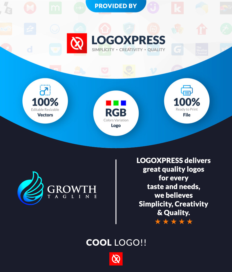 Growth Logo Freedom Wings Logo Design Express Delivery Logo Financial Freedom Bird Fly Logo - Features Image 1