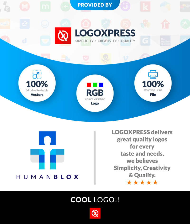 Digital Human Blox Logo Design, Digital Data Logo, Gaming Data Human Logo - Features Image 1