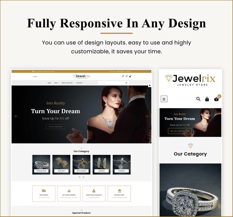 Jewelrix – Bijoux Shopify 2.0 Thème responsive premium polyvalent - Caractéristiques de l’image 5