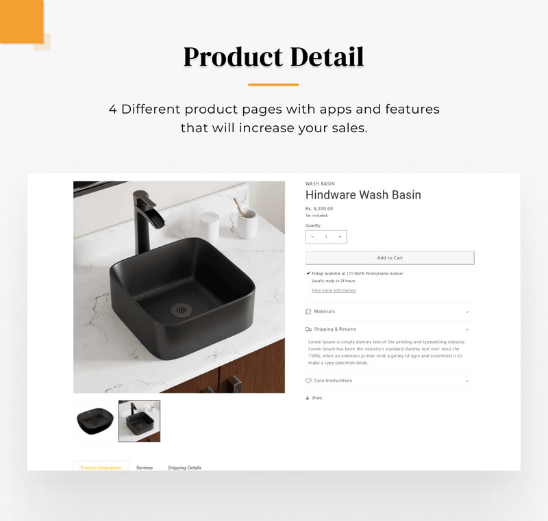 Bath Pods Store - Schlafzimmer Holz Shopify 2.0 Responsive Theme - Eigenschaften Bild 9