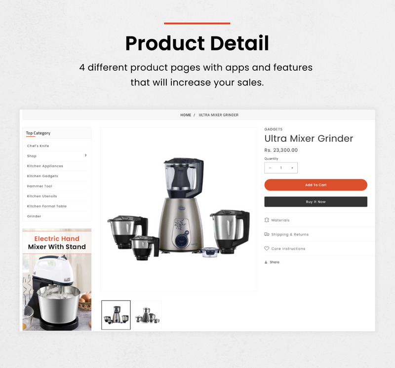 Kitcher - Mega Kitchen Super Store Shopify 2.0 Tema Premium - Features Image 9