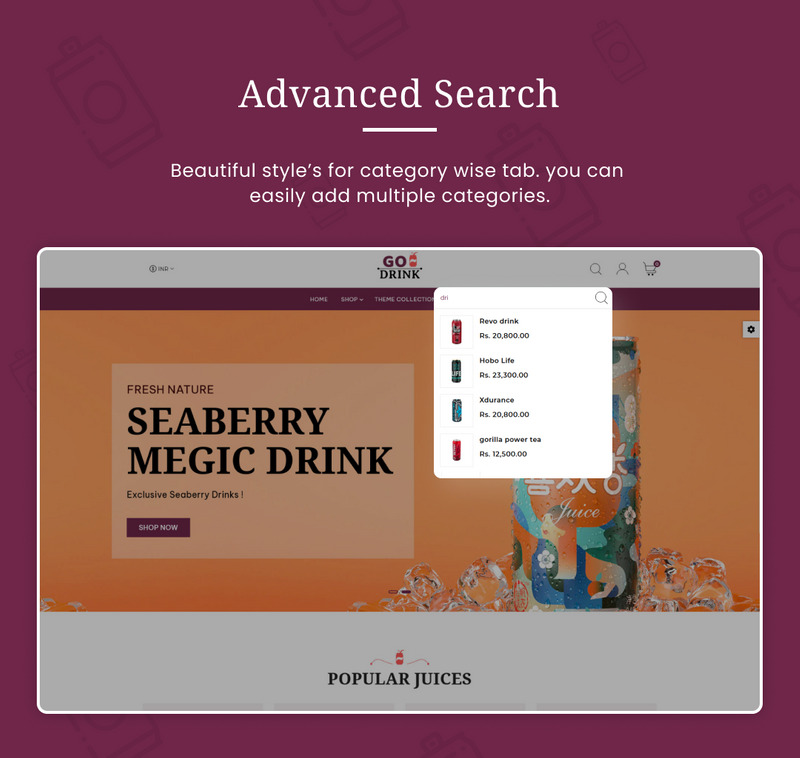 Vai a bere - Mega Drinks Shopify 2.0 Tema reattivo - Caratteristiche Immagine 6