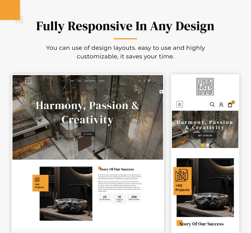 Bath Pods Store - Schlafzimmer Holz Shopify 2.0 Responsive Theme - Eigenschaften Bild 5