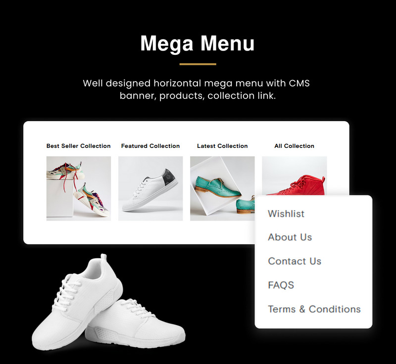 Keni Mega Shoes Responsive Shopify 2.0-tema - Features Image 7