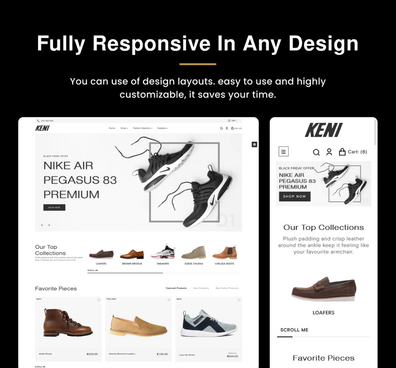 Keni Mega Shoes Responsive Shopify 2.0-tema - Features Image 5