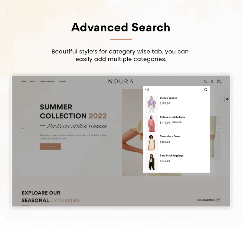 Noura Mega Fashion–Clothes Style Shopify 2.0 Premium Responsive Theme - Features Image 6