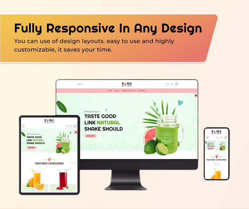 Boble Drink – Mega Dinks Shopify 2.0 Premium Responsive Theme - Features Image 4