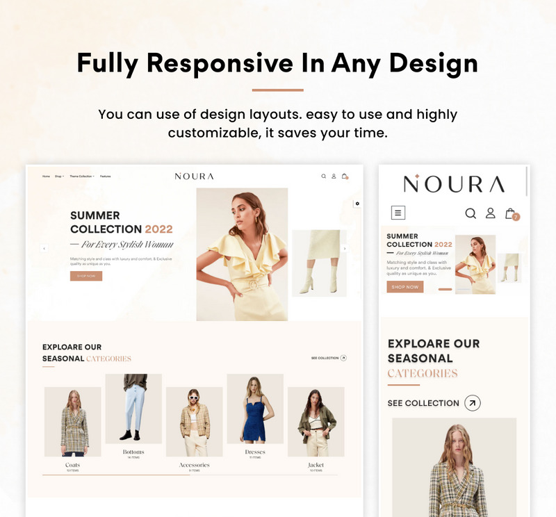 Noura Mega Fashion–Clothes Style Shopify 2.0 Premium Responsive Theme - Features Image 5
