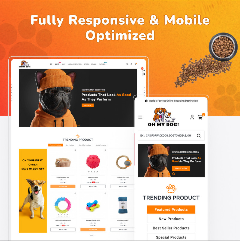 Oh My Dog - Animals Shop - Pets Care PrestaShop Responsive Mega Template - Features Image 6