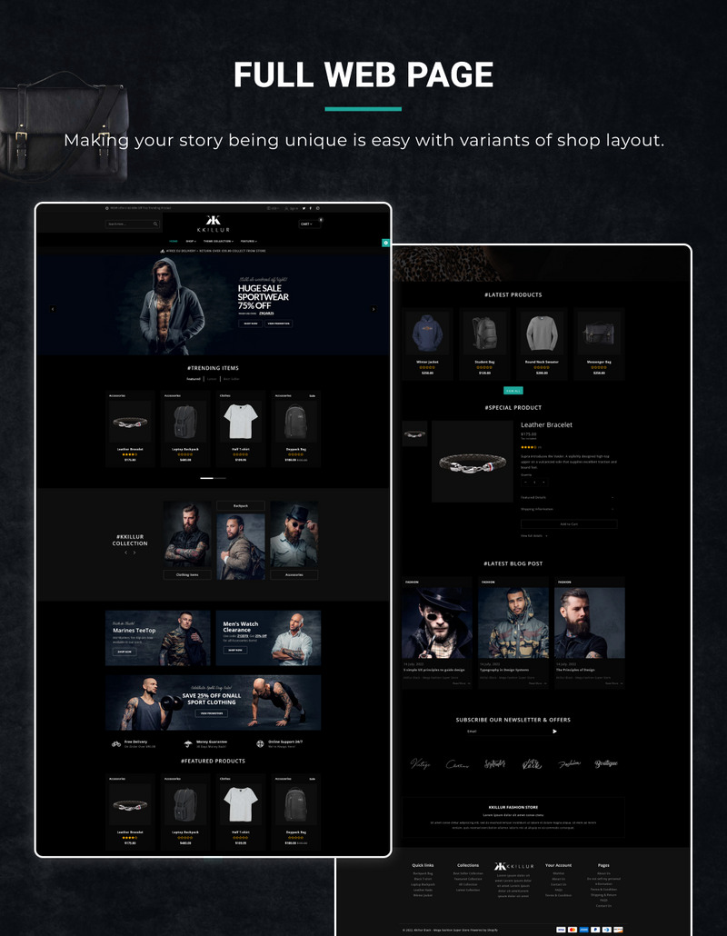 Kkillur Black - Mega Fashion Shopify 2.0 Premium Responsive Theme - Features Image 4