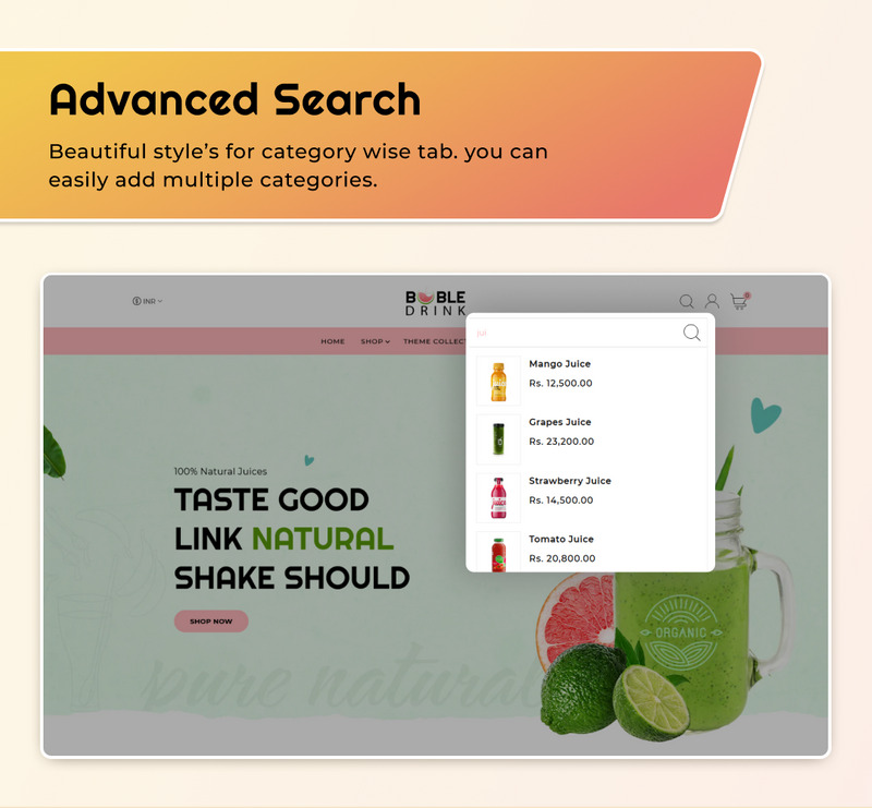 Boble Drink – Mega Dinks Shopify 2.0 Premium Responsive Theme - Features Image 5