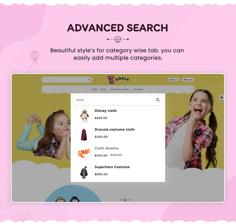 Koala Little Kids, Toys, Play, Fashion Shopify 2.0 Responsive Theme - Features Image 8