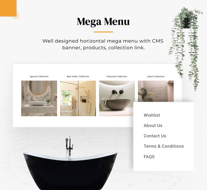 Bath Pods Store - Schlafzimmer Holz Shopify 2.0 Responsive Theme - Eigenschaften Bild 7