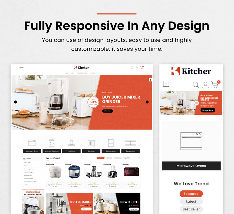 Kitcher - Mega Kitchen Super Store Shopify 2.0 Tema Premium - Features Image 5