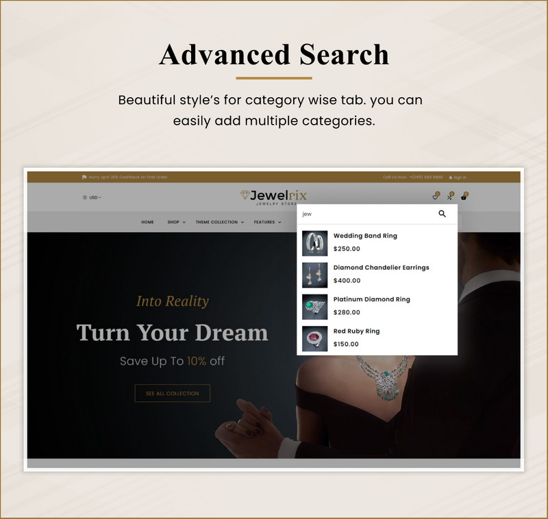 Jewelrix – Bijoux Shopify 2.0 Thème responsive premium polyvalent - Caractéristiques de l’image 6
