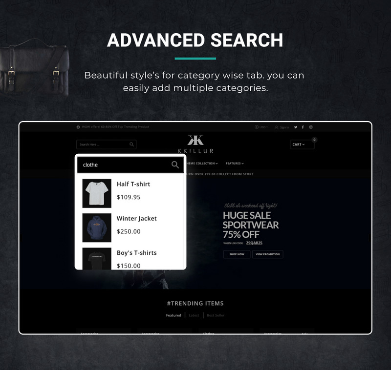 Kkillur Black - Mega Fashion Shopify 2.0 Premium Responsive Theme - Features Image 6