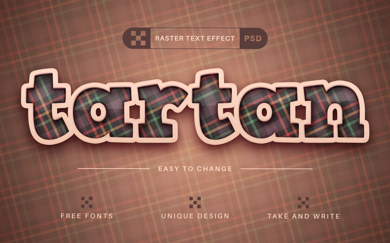Tartan - Editable Text Effect, Font Style 4 - Features Image 1