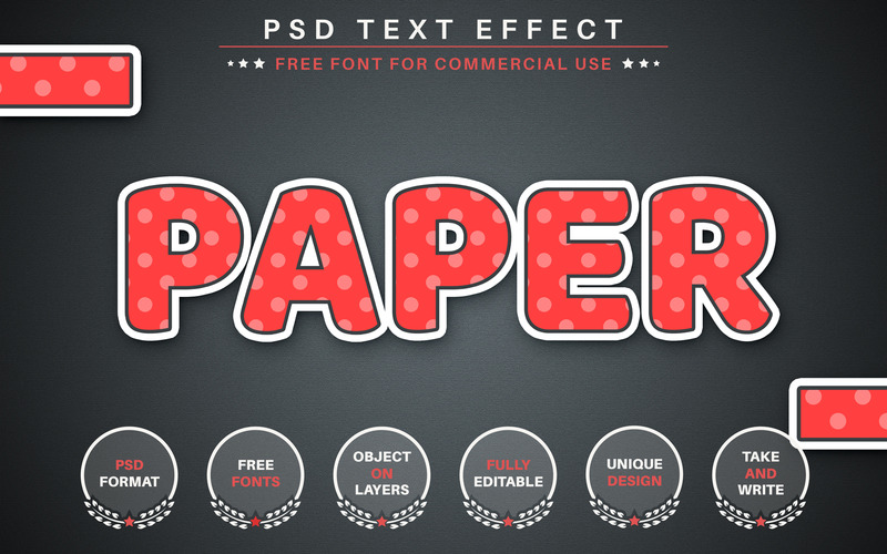 Paper Sticker - PSD Editable Text Effect, Gruphics Illustration - Features Image 1