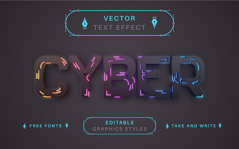 Cyber Cable - Editable Text Effect, Font Style - Features Image 1