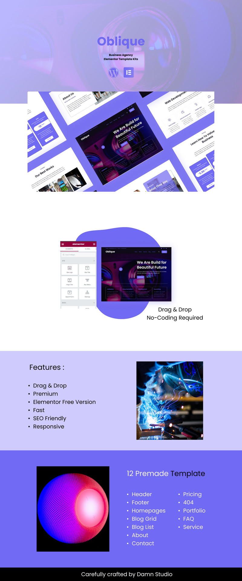 Oblique - A Business Agency Wordpress Elementor Kits - Features Image 1