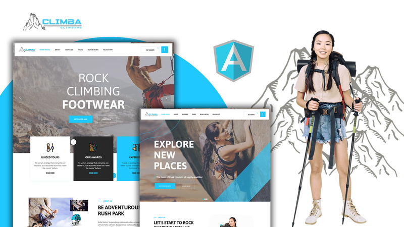 Climba Outdoor Mountain Hiking Angular Js Template Pages - Features Image 1