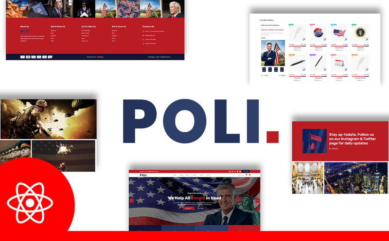 Poli Political Fundraising & Donations React JS Website Template - Features Image 1