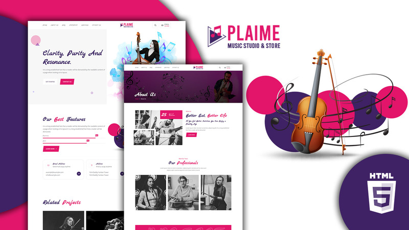 Plaime Music Band & Musician HTML5 Website Template - Features Image 1