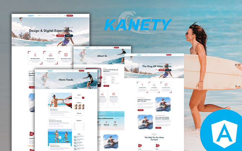 Kanety Water Sports Multipurpose Angular Website Template - Features Image 1