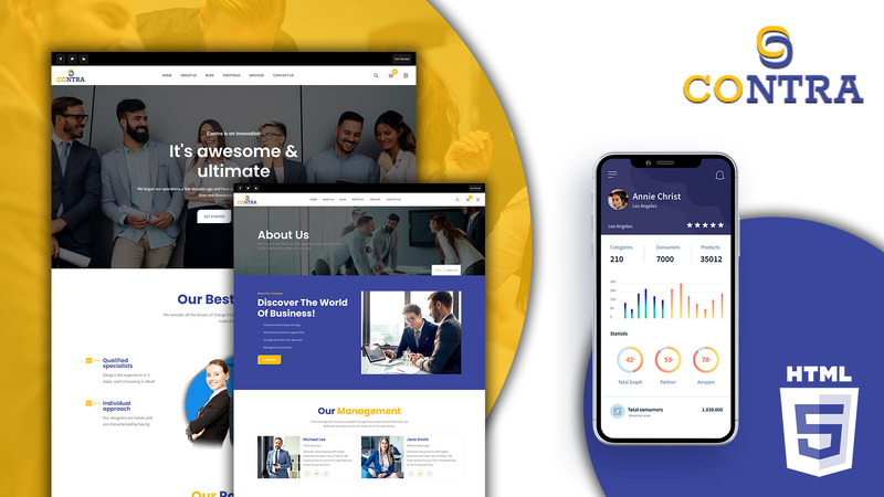 Contra Corporate HTML5 Website Template - Features Image 1