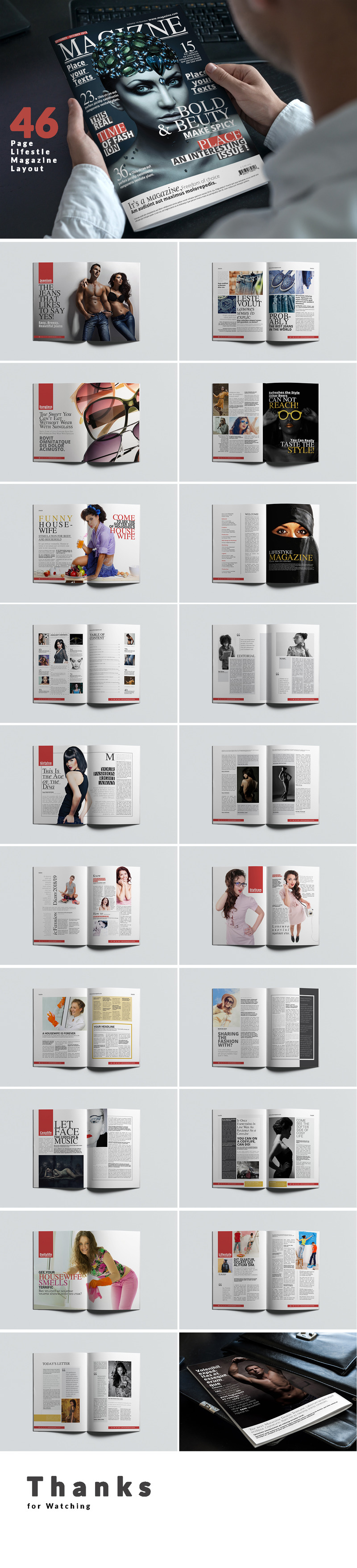 Lifestyle Magazine Template Layout Design#04 - Features Image 1