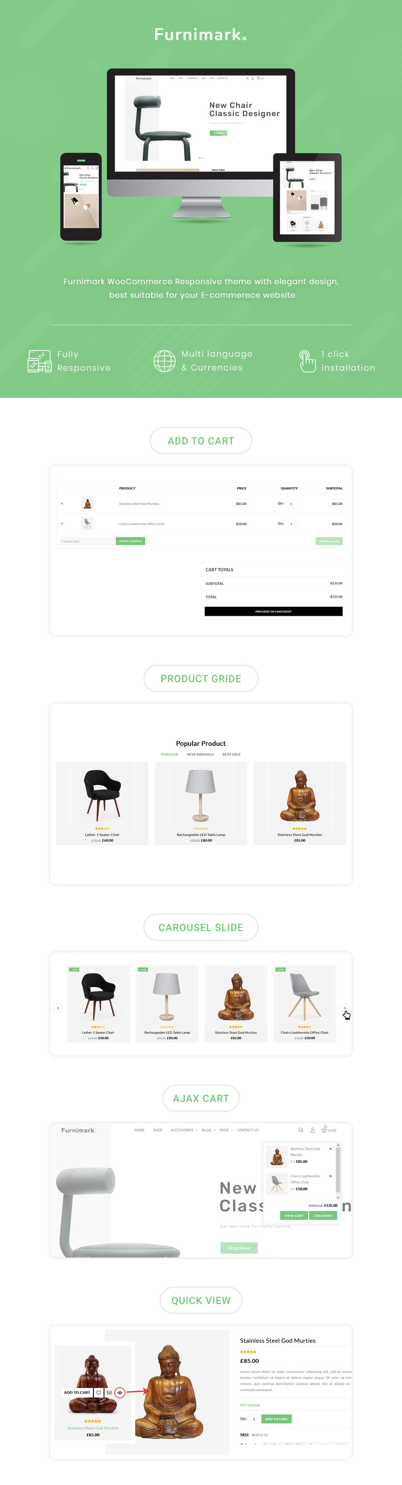 Furnimark - Modern Furniture WordPress WooCommerce Store - Features Image 1