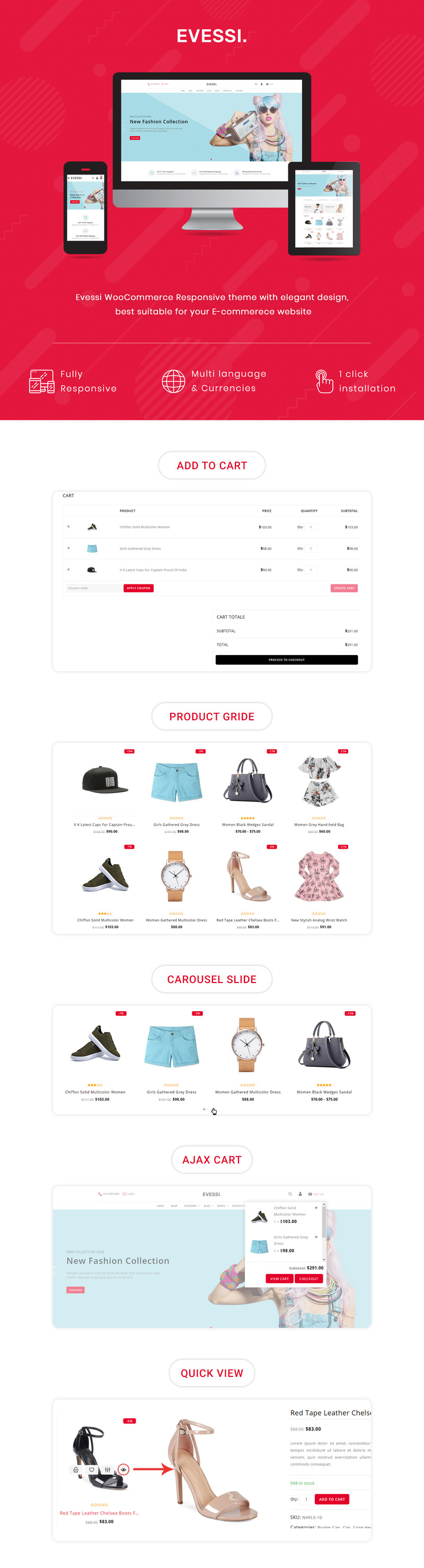 Evessi - Online Fashion WooCommerce Store - Features Image 1