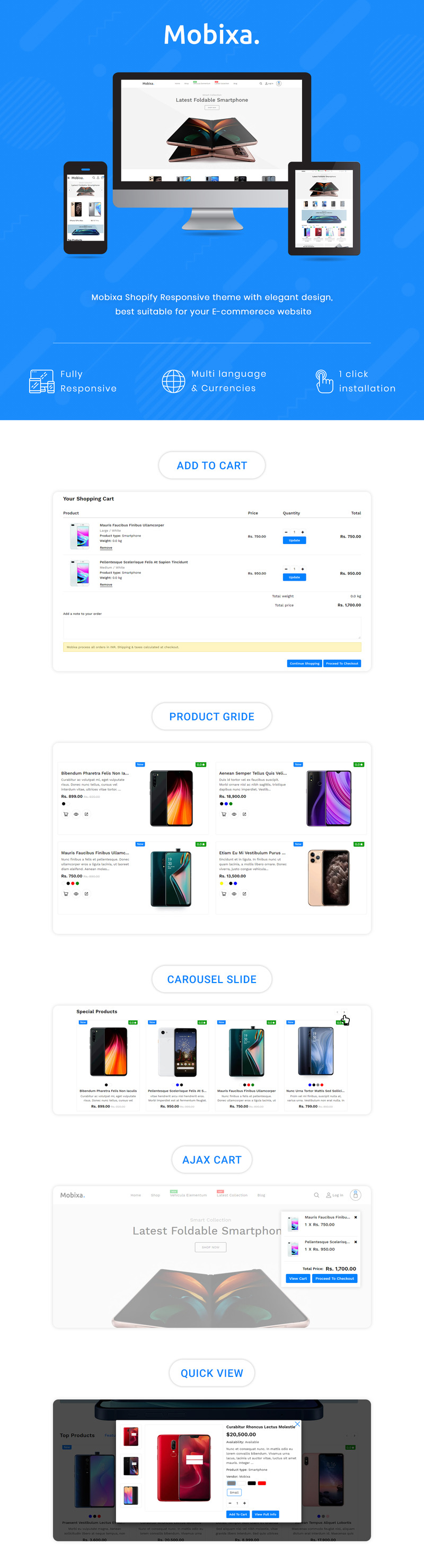 Mobixa - Multipurpose Mobile Shopify Template - Features Image 1