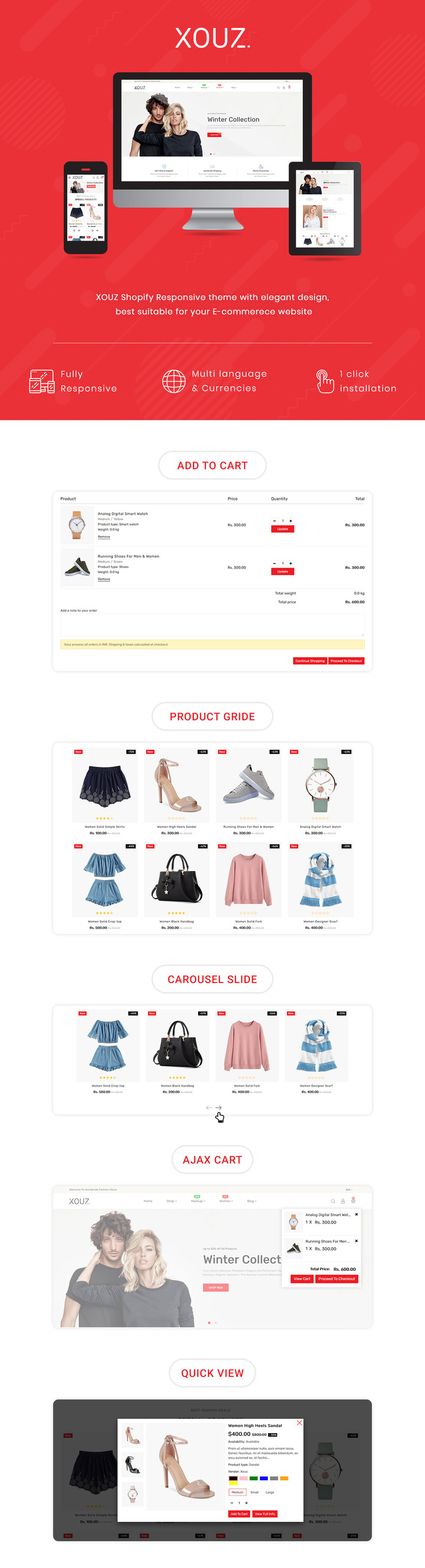 XOUZ - The Clothing Shopify Themes - Features Image 1