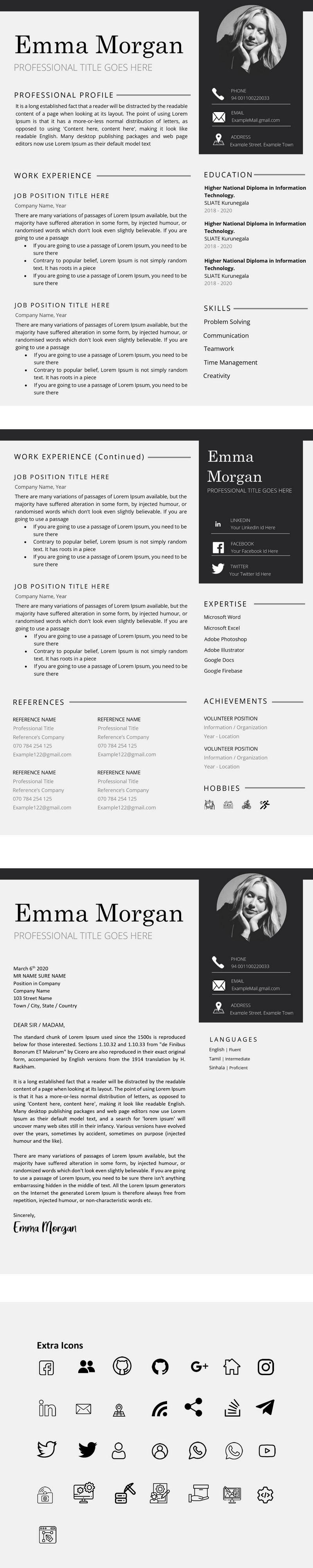 Resume Template | Word Resume Template with Cover Letter | Professional Resume Template | Cover Let - Features Image 1