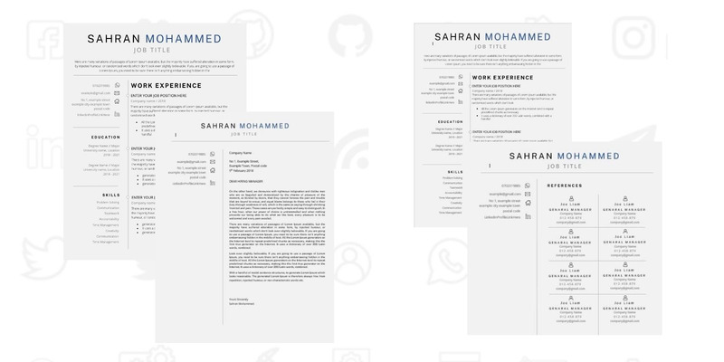 CV -mall | Word CV -mall med personligt brev | Professionell CV -mall | Omslag Lett - Features Image 1