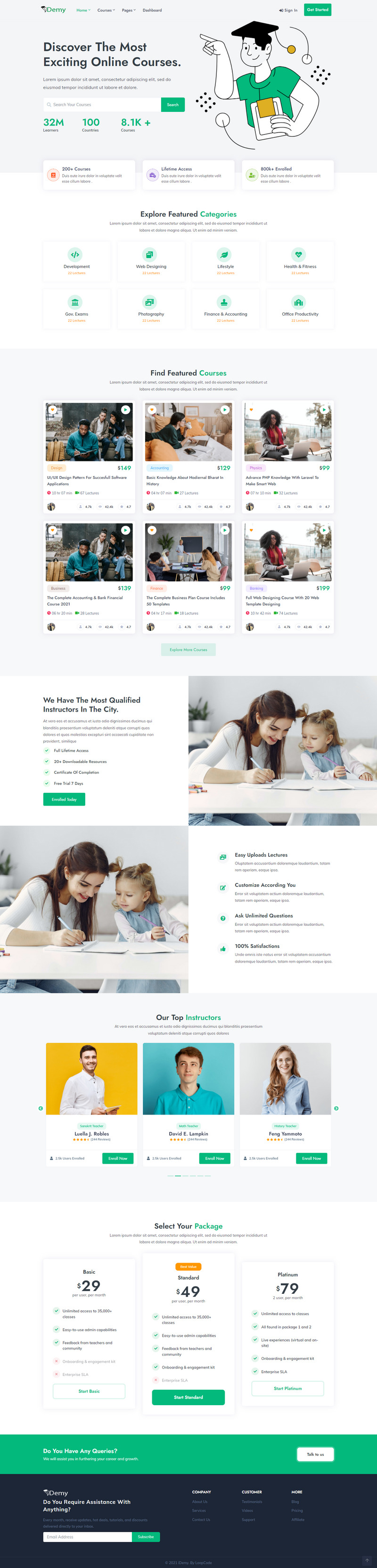 iDemy - Innovative & Modern LMS, Online Courses & Education HTML5 Template - Features Image 1