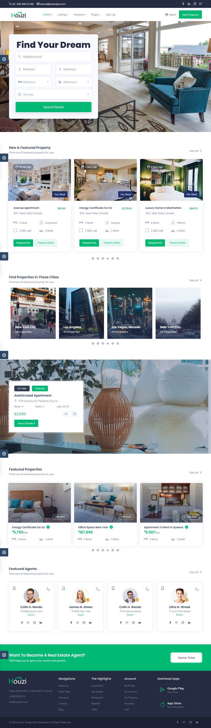 Houzi — Responsive Real Estate HTML Template - Features Image 1