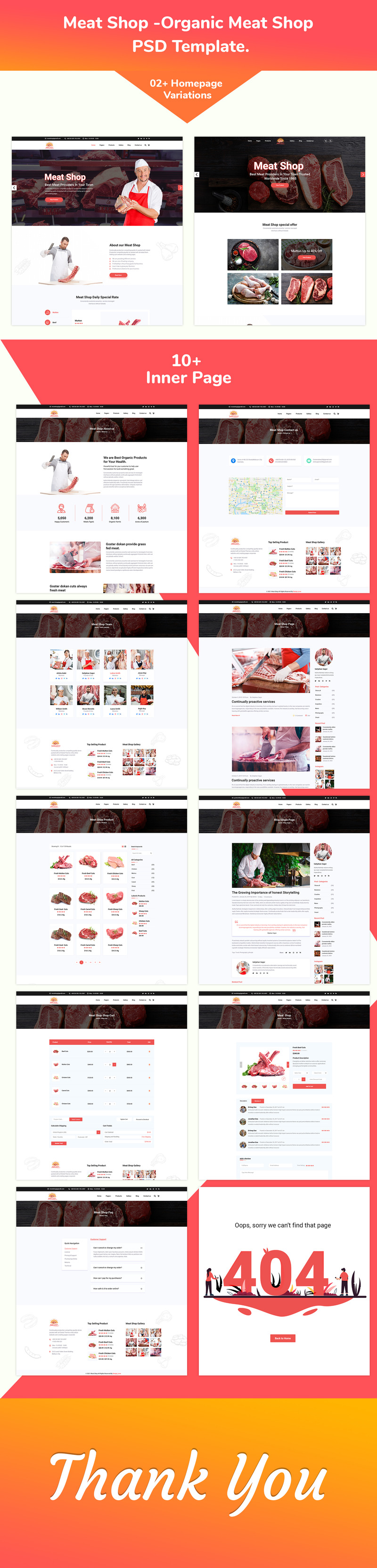 Köttbutik-Ekologisk köttbutik Psd-mall - Features Image 1