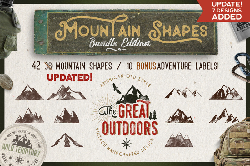 Mountain SVG Icons Shapes Mega Bundle - Vector Image - Features Image 1