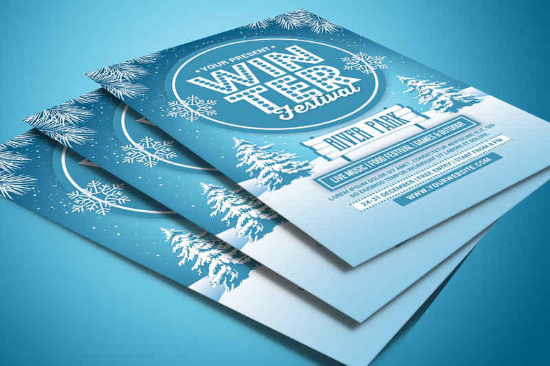 Winter Festival Flyer Poster Template - TemplateMonster